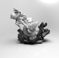 E585 - Comic character design, The Chibi spidey with rhino statue, STL 3D model design print download files
