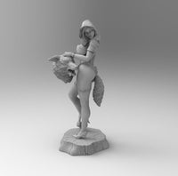 F473 - Hot Red Hood with axe and wolf head, STL 3D model design print download file