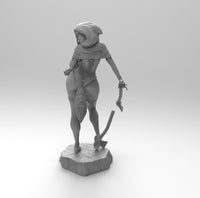 F473 - Hot Red Hood with axe and wolf head, STL 3D model design print download file