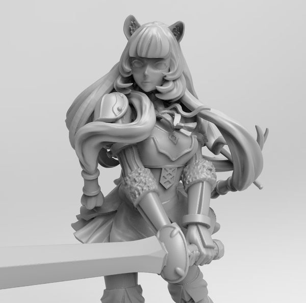 B108 - Anime Waifu, Raphtalia | The Rising of the Shield Hero, STL 3D model design print download file