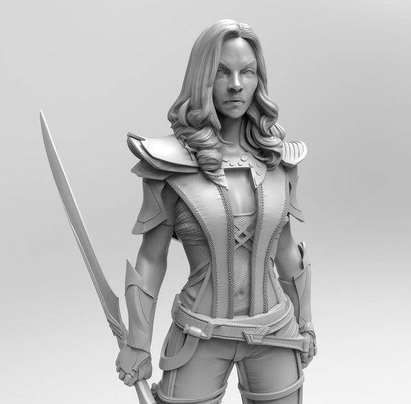 E271 - Comic character design, The green face female character, STL 3D model design print download files