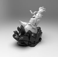 E585 - Comic character design, The Chibi spidey with rhino statue, STL 3D model design print download files