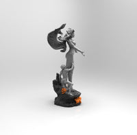 E270 - Female character design, THe Goblin queen with a small goblin, STL 3D model design print download files