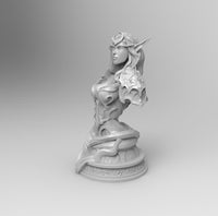 B112 - Elf Huntress Half body Statue Design STL, STL model design print download files