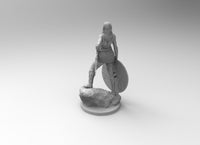 A325 - Viking character design, Lagertha female viking with shield, STL 3D model design print download file