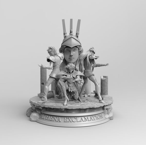 B111 - Athena, Saga Shura Camus, Anime statue diorama, STL 3D model design print download files