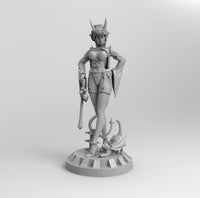 B119 - Female Demon samurai , Character design STL 3D model design print download files