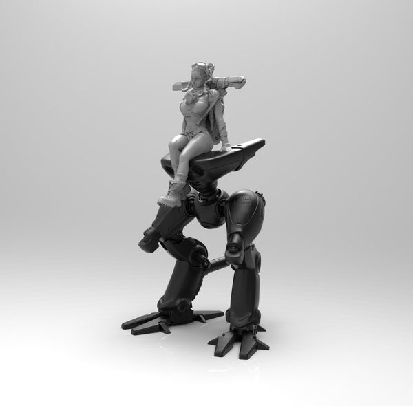 E259 - NSFW Cyborg girl design, Hot and sexy girl with robot, STL 3D model design print download files