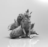 A605 - Legendary animal design, The nine tail fox with lamp, STL 3D model design print download files
