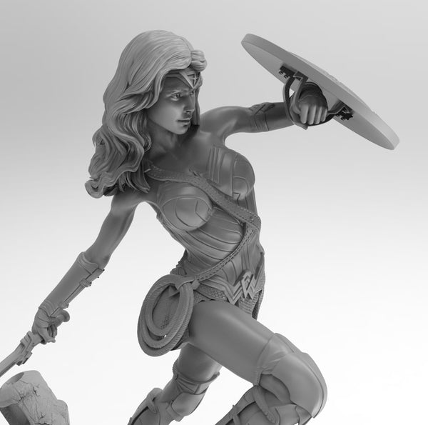 F535 - Comics Superheroes , Wondar Woman design Statue, STL 3D model design print download file
