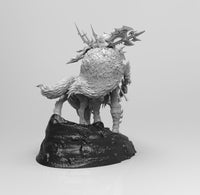 A613 - Barbarian character design, Barbarian and the giant wolf, STL 3D model design print download files