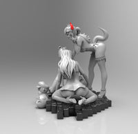 A614 - NSFW Diorama design, Games character Bowsette girl statue, STL 3D model design print download files