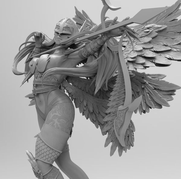 B118 - Sexy angel woman, Japan anime character with bow, STL 3D model design print download files
