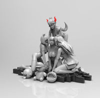 A614 - NSFW Diorama design, Games character Bowsette girl statue, STL 3D model design print download files