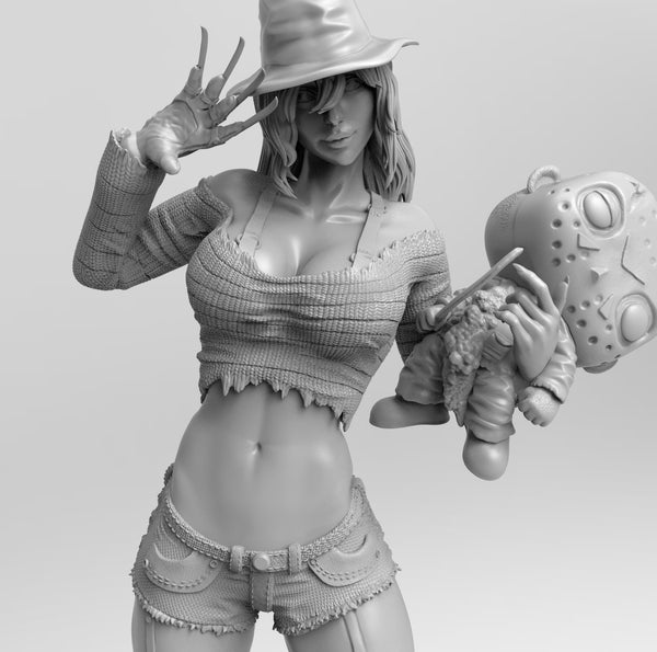 F539 - Freddy sexy female Design , Movie Character design statue, STL 3d Model design print download file
