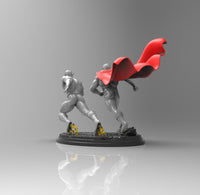 A627 - Comic character diorama, SM vs FL statue design, STL 3D model design print download files