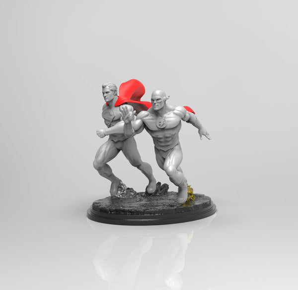 A627 - Comic character diorama, SM vs FL statue design, STL 3D model design print download files