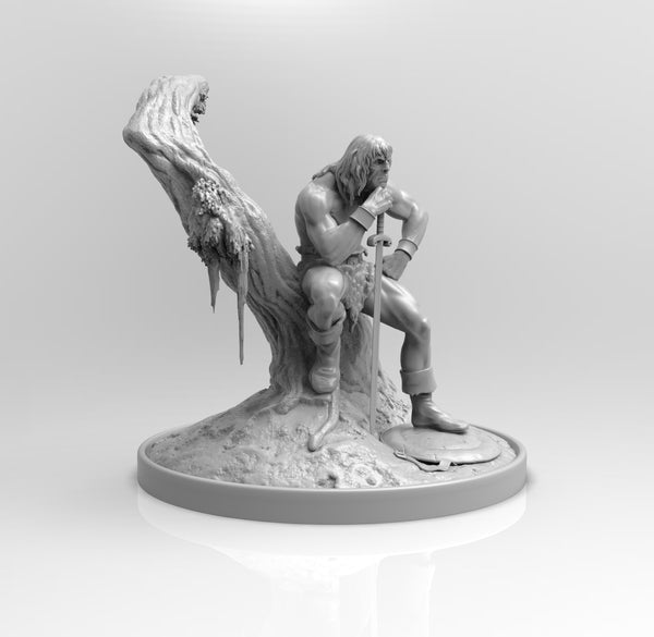 A626 - ( Uncut ) Comic character design, The Conan guy with sword, STL 3D model design print download files