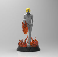 A649 - Anime Character design, the Fire leg guy, STL 3D model design print download files