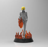 A649 - Anime Character design, the Fire leg guy, STL 3D model design print download files