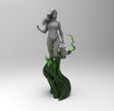 E269 - Comic Character design, The Green lantern girl with lantern, STL 3D model design print download files