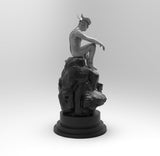 A660 - Cartoon character design, The sad Ultraman sit on the rock statue, STL 3D model design print download files