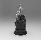 A660 - Cartoon character design, The sad Ultraman sit on the rock statue, STL 3D model design print download files