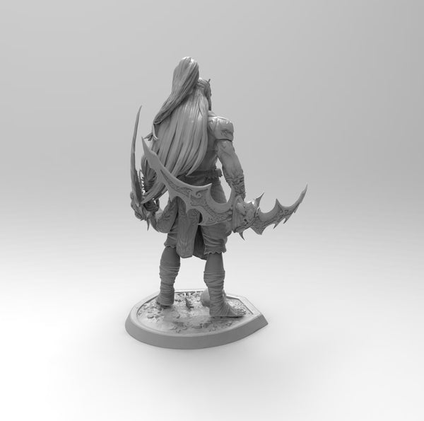 A156 - Games character design statue, Blind mask hunter, STL 3D model ...