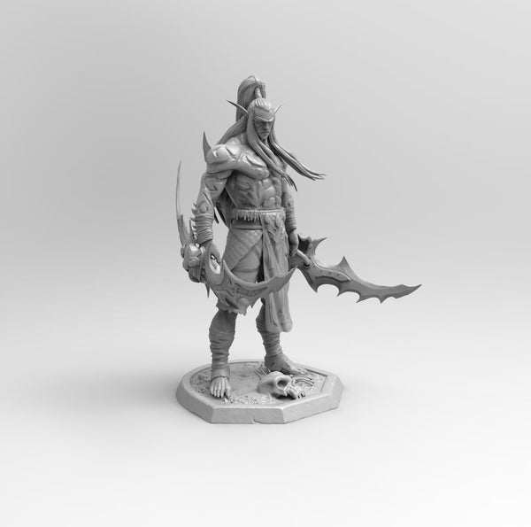 A156 - Games character design statue, Blind mask hunter, STL 3D model ...