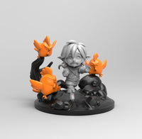 E583 - Games character design, the zeldda with three chicken statue, STL 3D model design print download files