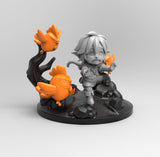 E583 - Games character design, the zeldda with three chicken statue, STL 3D model design print download files