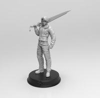 A768 - Games character design, the man with gun like sword, STL 3D model design print download files