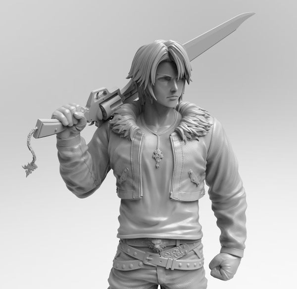 A768 - Games character design, the man with gun like sword, STL 3D model design print download files