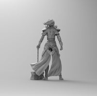 C282 - Female Warrior with Hammer, Character design, STL 3D model design print download files