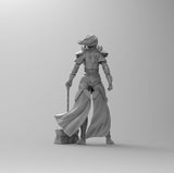 C282 - Female Warrior with Hammer, Character design, STL 3D model design print download files
