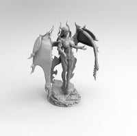 F534 - Demon Girl Character design, The Succubus Statue, STL 3D model design printable download files