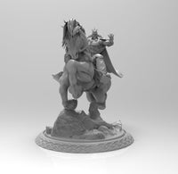 A682 - Anime character design, Hakuto no ken character with horse, STL 3D model design print download files