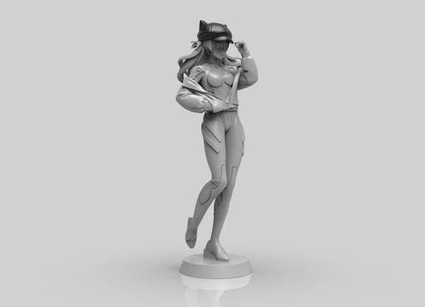 A265 - Anime character design, The Asuka Evangelion character statue, STL 3D model design print download file