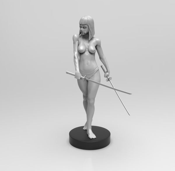 A689 - Samurai character design, NSFW Samurai with double katana, STL 3D model design print download file