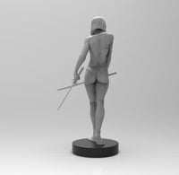A689 - Samurai character design, NSFW Samurai with double katana, STL 3D model design print download file