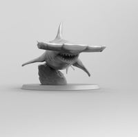 A171 - Legendary creature design, Hammerhead shark statue, STL 3D model design print download file