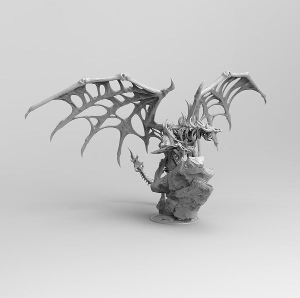 A166 - Legendary bone dragon , Dragon Lich, STL 3D Model design print download files