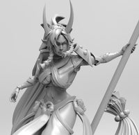 A678 - NSFW character design, The demonic war monk female statue, STL 3D model design print download files