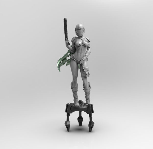 A696 - Movies character design, The Lady mdn hot figure with gun, STL 3D model design print download files