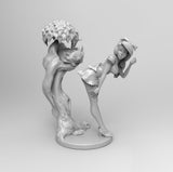 B178 - Cartoon character design, Alice with a black cat, STL 3D model design print download file