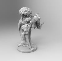 B178 - Cartoon character design, Alice with a black cat, STL 3D model design print download file