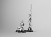 A267 - NSFW Anime character design, Asuka and Rei in bikini / standard / nsfw version, STL 3D model design print downloa