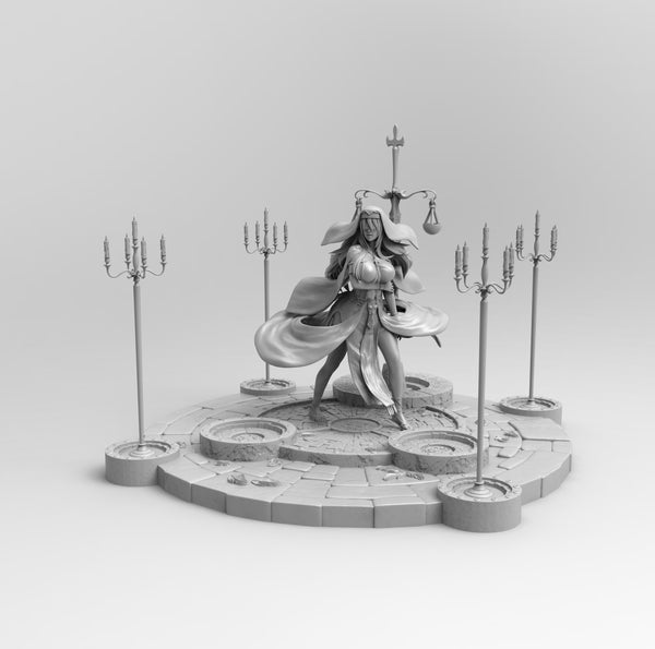 B444 - Anime character design, The Blind Maiden goblin slayer, STL 3D model design print download file