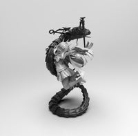 E254 - Games Character design, The Gran Color Fantasia girl with dragon, STL 3D model design download print file
