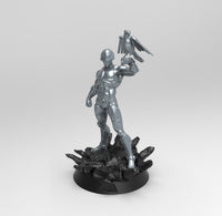 A767 - Comic character design, The Silverhawk with hawk, STL 3D model design print download files